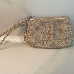 Coach gold wristlet